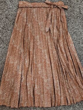 LuLaRoe Coral XL Pleated Maxi Skirt with Waist Tie Leopard Print Deanne Skirt